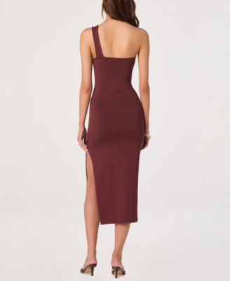 bodycon ruched mini dress Black One Shoulder Cut Out Strap Drawstring Ruched Mini Dress main image 0