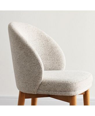  Set of 2 Chenille Upholstered Dining Side Chairs with Solid Wood Legs