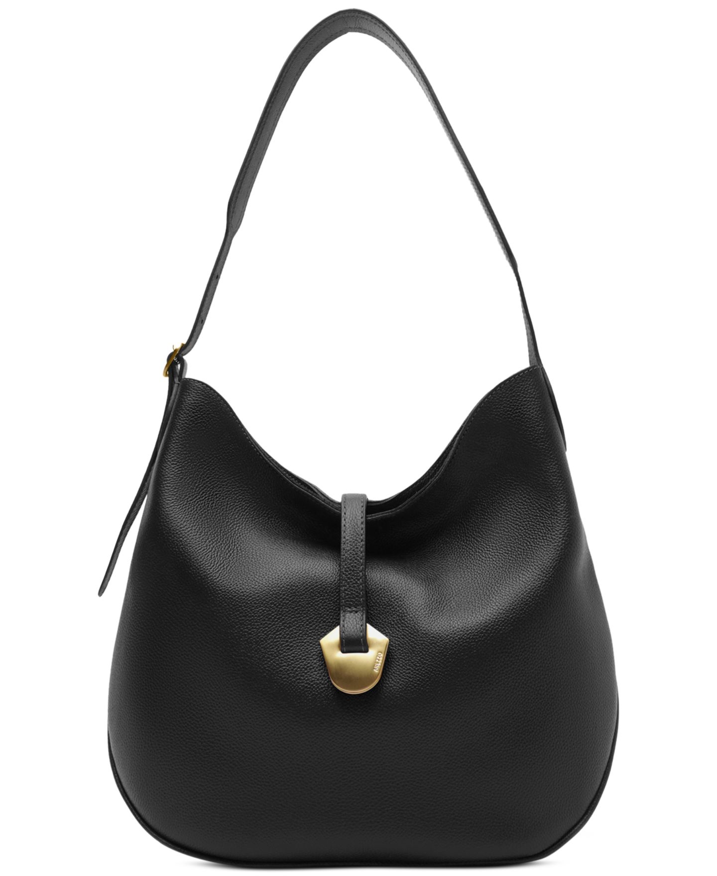 Женская сумка Arezzo Sabrina Large Leather Snap Button Hobo Handbag, цвет: Чёрный — фото 1