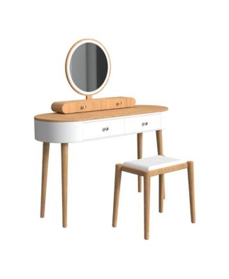 Makeup Vanity Table Set with LED Mirror and 3 Spacious Drawers