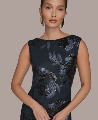 Women's Floral-Sequined Gown