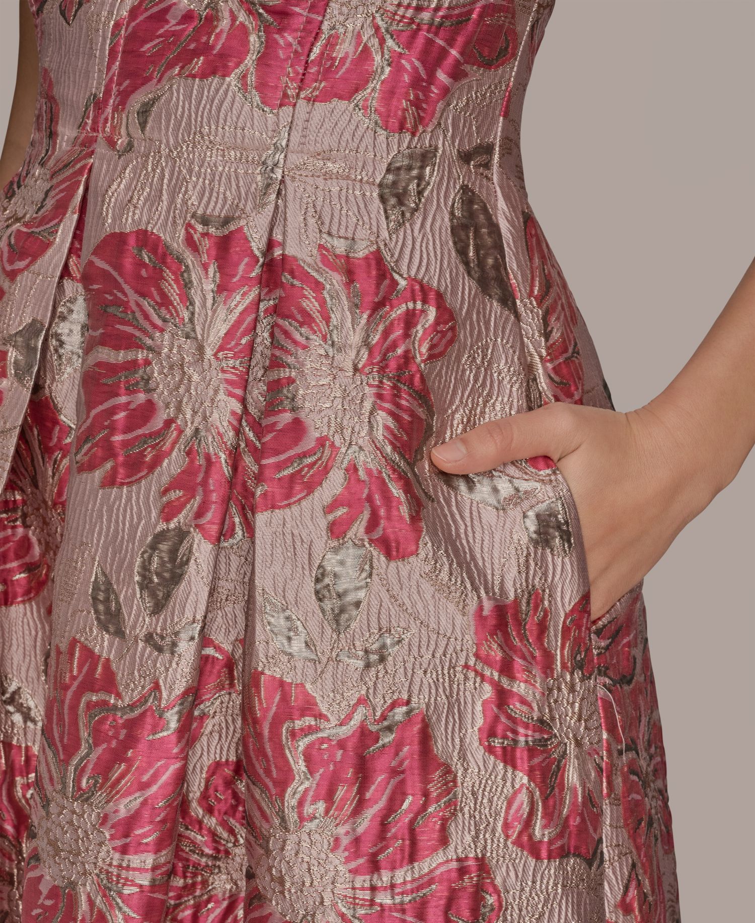 Women's Jacquard Strapless A-Line Dress