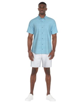 Men's Textured Short-Sleeve Fruit Print Shirt