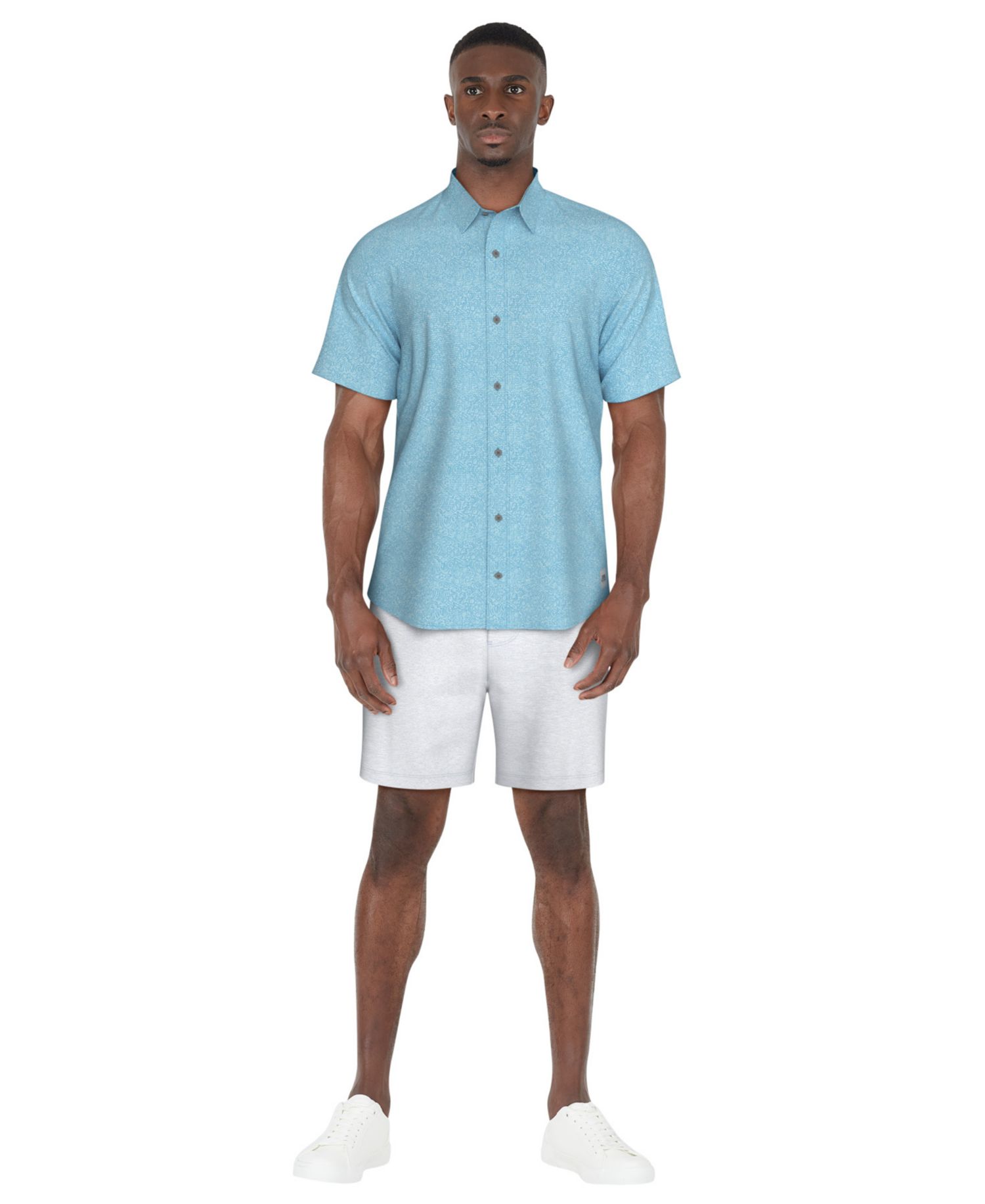 Men's Textured Short-Sleeve Fruit Print Shirt