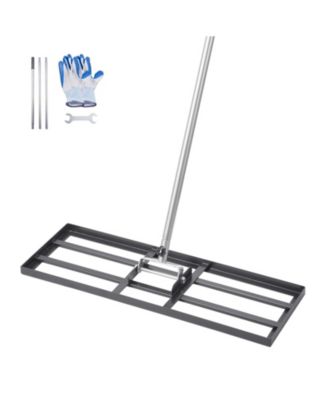 Lawn Leveling Rake, 30x10 in, Carbon Steel, Adjustable Height for Yard Use