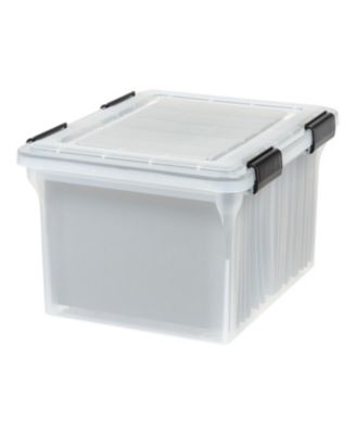 USA File Box WeatherPro File Organizer Plastic File Box for Letter/Legal File, Durable Lid and Seal with Secure Latching Buckles, Stackable