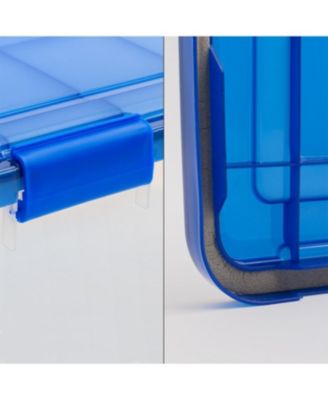 USA WEATHERPRO Airtight Plastic Storage Bins with Lids and Secure Latching Buckles, 46.6 Quart, Set of 4