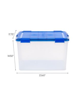 USA 3Pack 74qt WEATHERPRO Airtight Plastic Storage Bin with Lid and Seal and Secure Latching Buckles