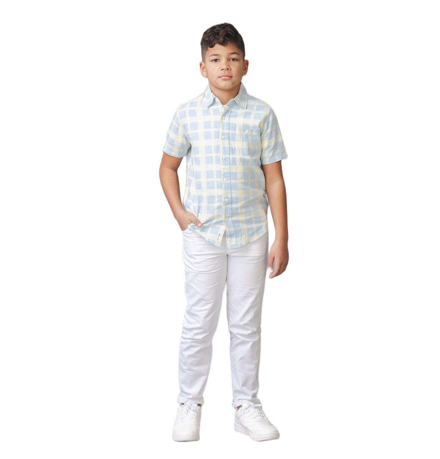Рубашка Hope & Henry Linen Short Sleeve Shirt для мальчиков-малышей, цвет: Клетчатый — фото 2
