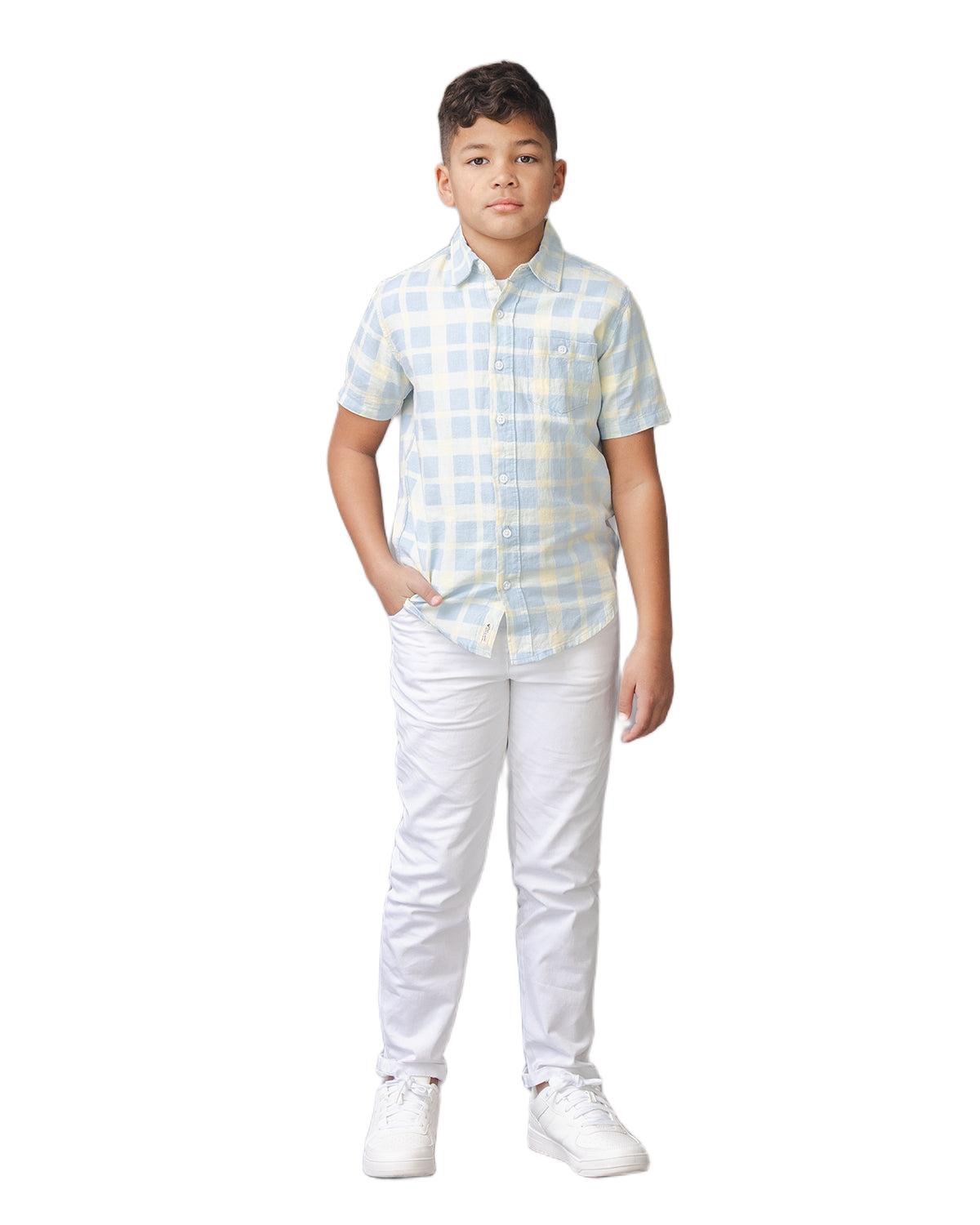 Hope & Henry Little and Big Boys Linen Short Sleeve Shirt