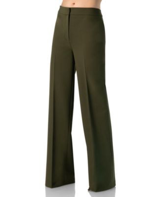 Women's Straight Solid Gabardine Trousers