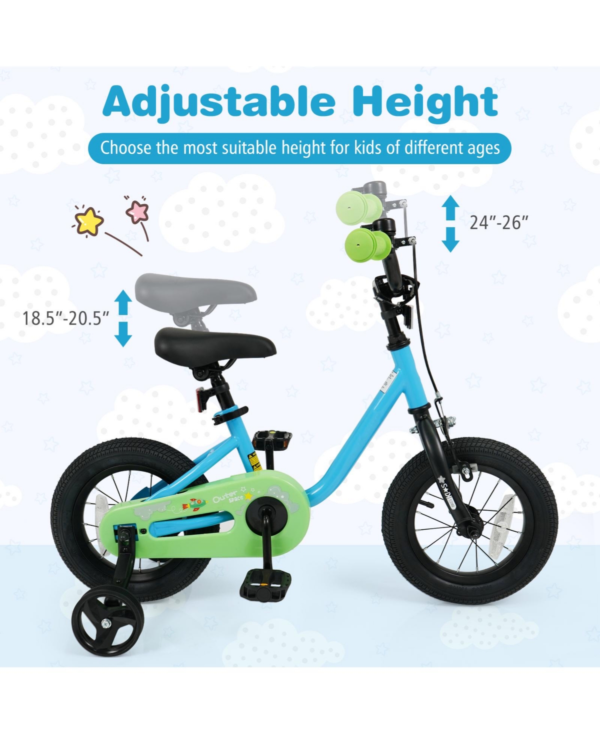 Slickblue Kids Bicycle for Children Beginner Bike with Training Wheels