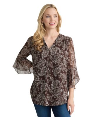 Women's Printed V-Neck Top