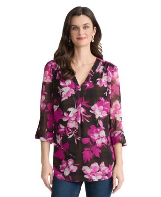 Women's Printed V-Neck Top