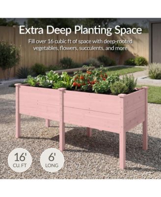  Raised Garden Bed, Extra Deep 16" Depth, Elevated Wood Planter Stand