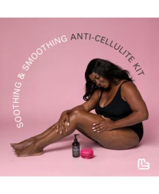 Anti Cellulite Massage Oil & Silicone Body Brush | Collagen & Stem Cell Skin Firming Formula for Smoother-Looking Skin | 8 fl oz | M3 Naturals