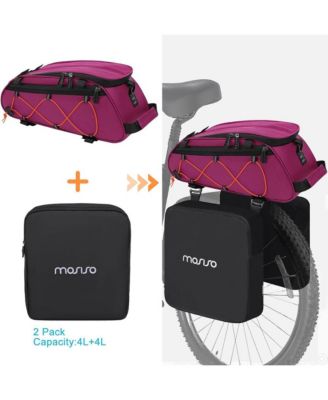 Bike Rack Bag with Removable Panniers Insulated Waterproof Bicycle Trunk Cooler Storage Rear Seat Cargo for Commuting Travel Camping