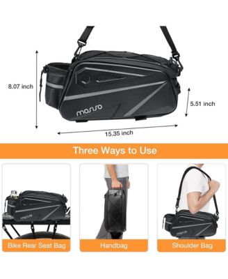 Bike Rear Rack Bag 14L Waterproof Trunk Bag with Shoulder Strap, EVA Cycling Storage Pouch for Commuting, Travel and Outdoor Use