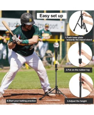 Baseball Tee Batting Tee Softball Tee Portable Travel Hitting Tee,Easy Adjustable Height,Stable Tripod Stand