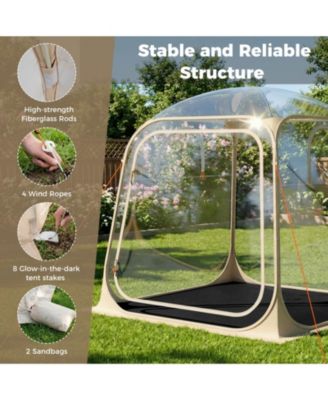 7 x 7 FT Clear Pop-Up Sports Tent Waterproof Bubble Pod with Sealed Floor