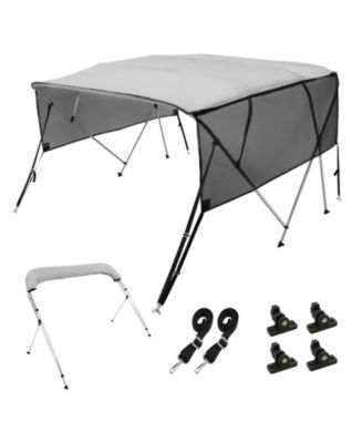 4 Bow Bimini Top 8 Ft with Mesh Sidewalls and Aluminum Frame
