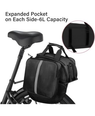 Bike Rack Bag Waterproof Bicycle Trunk Bag Rear Seat Pannier with Shoulder Strap Reflective Cycling Storage for Commuting Travel