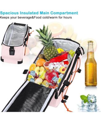 Bike Rack Bag with Removable Panniers Insulated Waterproof Bicycle Trunk Cooler Storage Rear Seat Cargo for Commuting Travel Camping