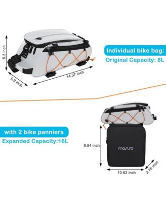 Bike Rack Bag with Removable Panniers Insulated Waterproof Bicycle Trunk Cooler Storage Rear Seat Cargo for Commuting Travel Camping