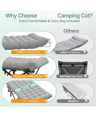 Folding Camping Sleeping Mattress Portable Heavy Duty Pillow Oxford Carry Bag Adults Travel Nap