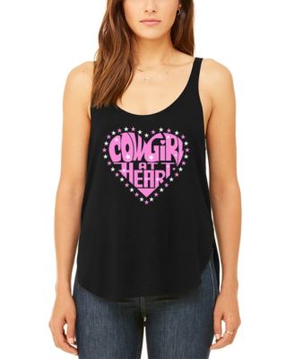Women's Cowgirl at Heart Premium Word Art Flowy Tank Top