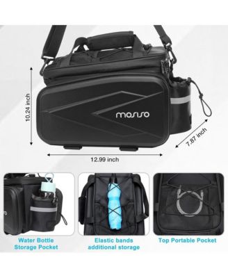 Insulated Bike Rear Rack Bag 8L Trunk Cooler with Foldable Panniers, Waterproof Cycling Storage Bag with Shoulder Strap for Commuting