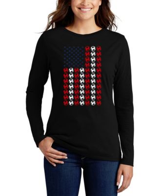 Women's Soccer Flag Word Art Flowy T-Shirt