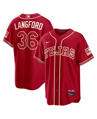 Men's Wyatt Langford Red Texas Rangers 2026 City Connect Stadium Jersey
