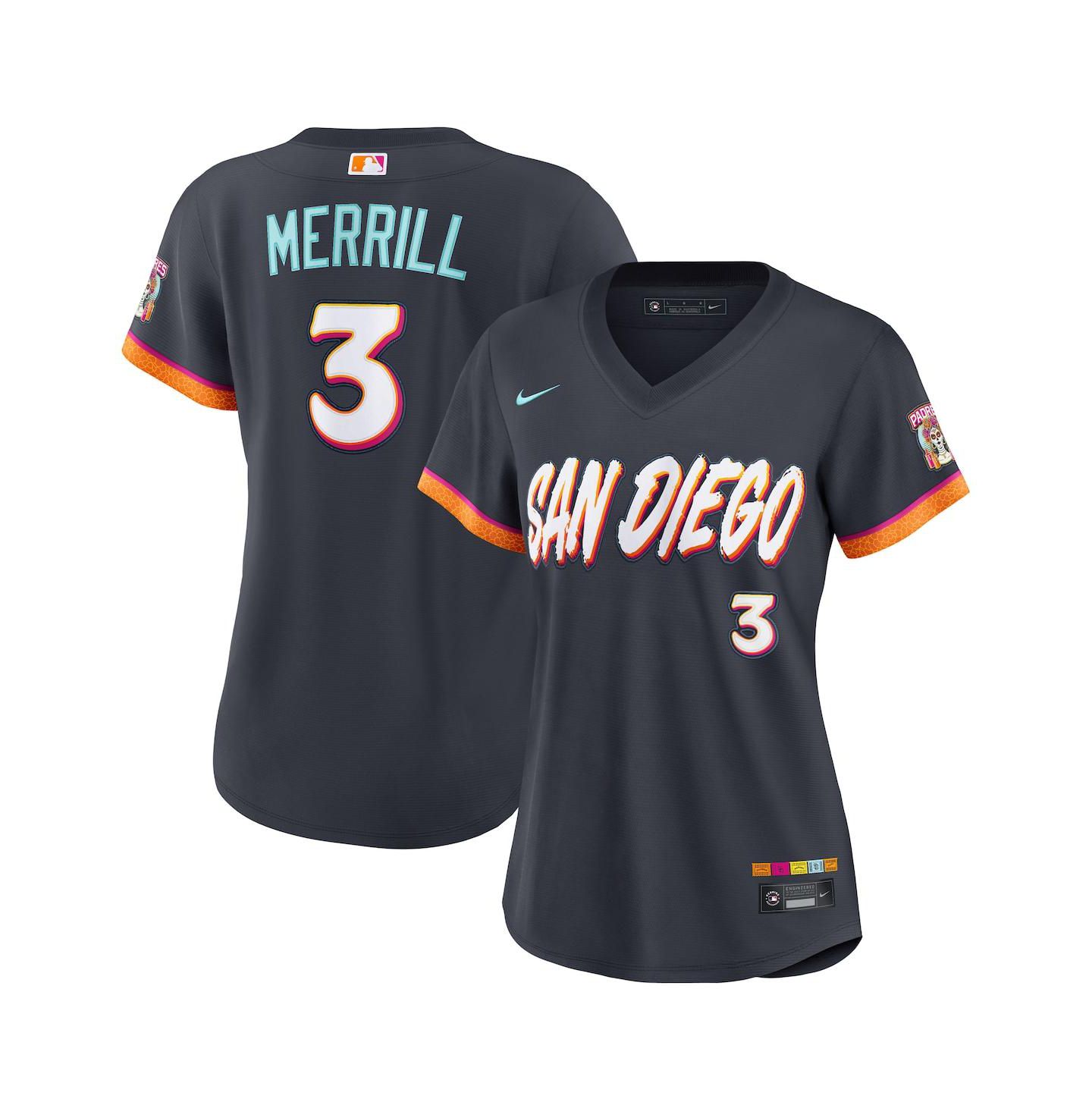 Женский топ Nike Jackson Merrill Black San Diego Padres 2026 City Connect Stadium Jersey — фото 1