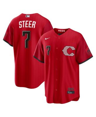 Men's Spencer Steer Red Cincinnati Reds 2026 City Connect Stadium Jersey