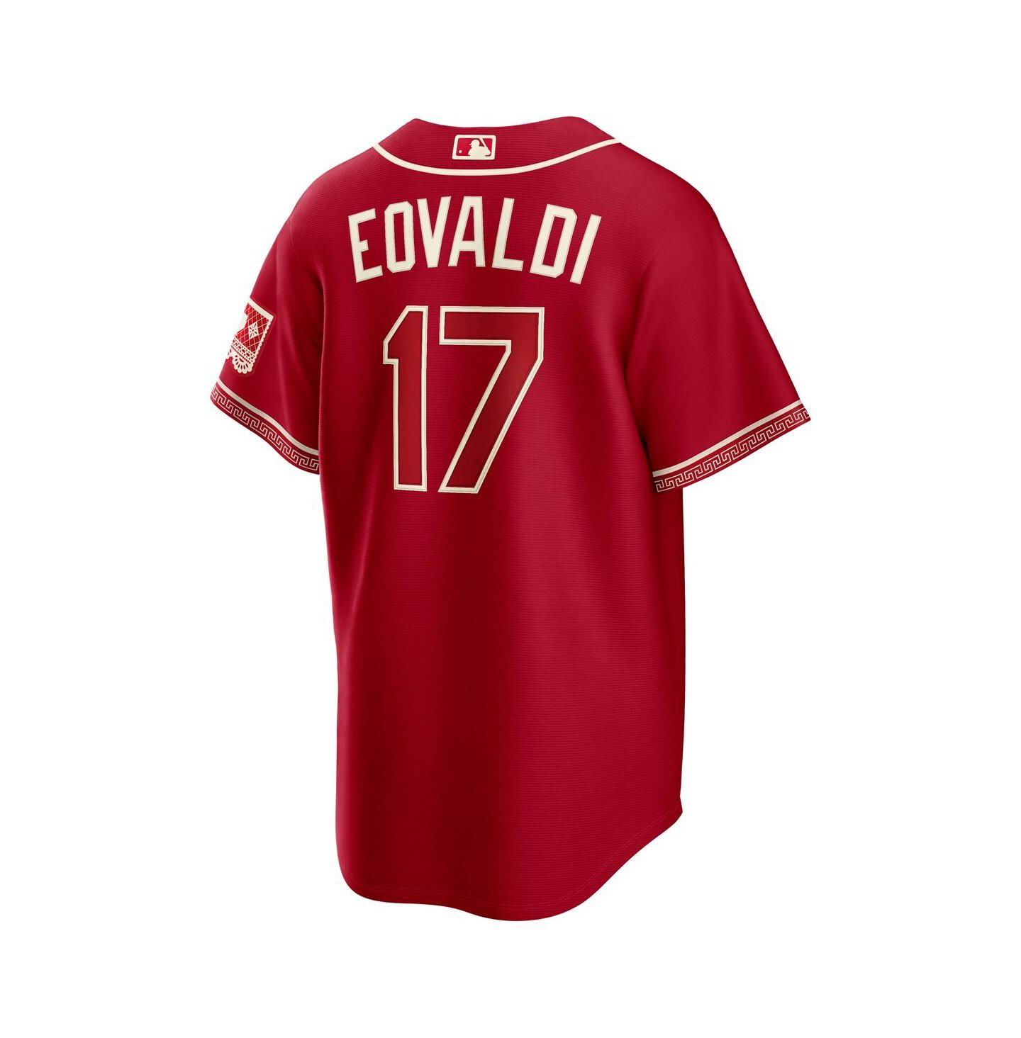 Мужской топ Nike Nathan Eovaldi Red Texas Rangers 2026 City Connect Stadium Jersey — фото 3