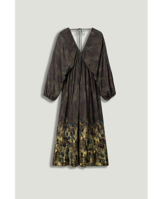 Women's Printed Long Sleeve Maxi Dress