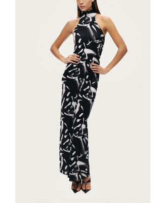 Women's Printed Halter Maxi Dress