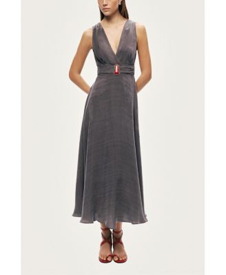 Women's V-Neck Sleeveless Midi Dress