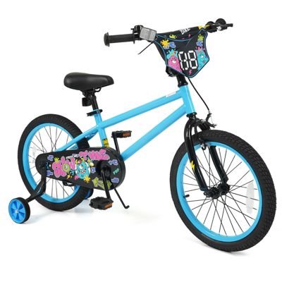 Kids Ride On Bicycle with Training Wheels, Street Art Style Design