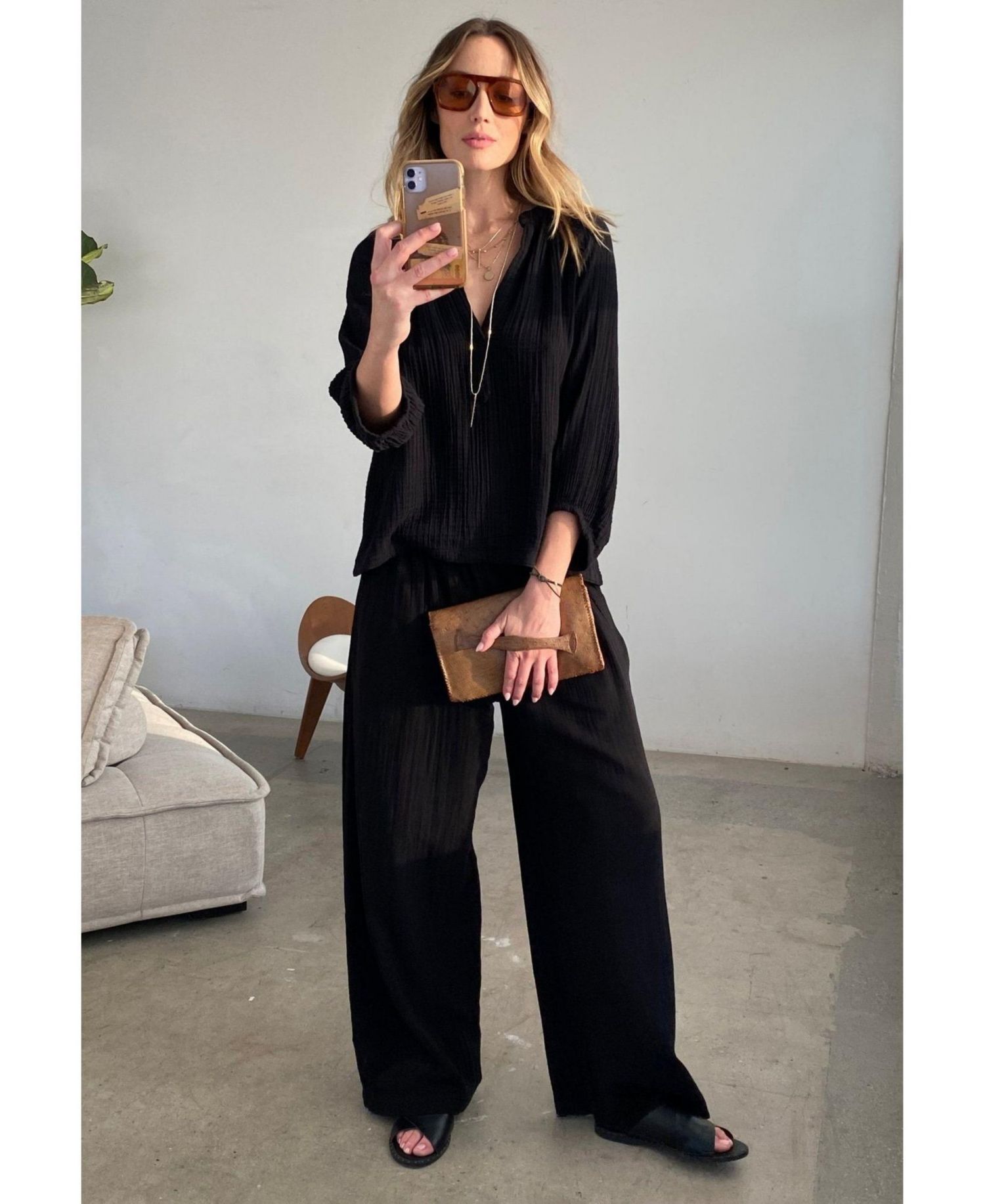 Women's Ocean+Main Gauze Palazzo Pant
