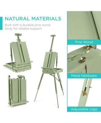 French Easel, 32pc Beginners Kit Portable Wooden Adjustable Tripod  w/ Paint Supplies