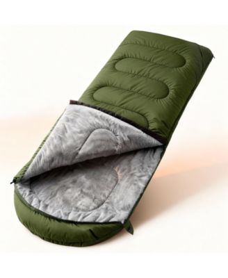 Sleeping Bag Plush Fleece Cold Weather Waterproof Portable Camping Hiking