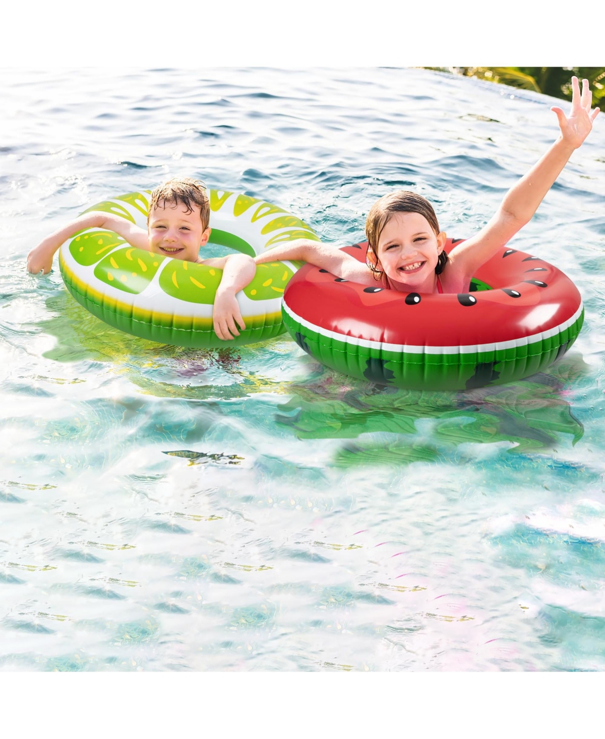 Gnuadz 2PCS Fruit Pool Floats Inflatable Swimming Rings Tubes