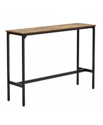 Narrow Metal Bar Height Pub Table for Kitchen Dining