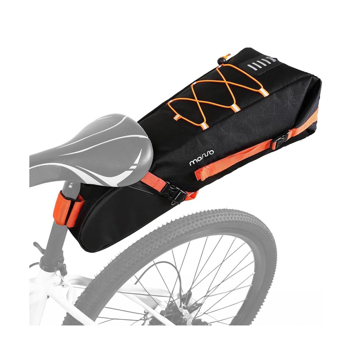 Aoligeijs Large Capacity Bike Seat Bag 12L Bicycle Saddle Bag Under Seat Storage with Reflective Strip for Commuting Touring Road Mountain Cycling