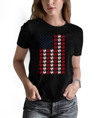Women's Soccer Flag Word Art Pullover Top