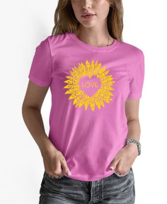 Women's Sunflower Love Word Art Pullover Top