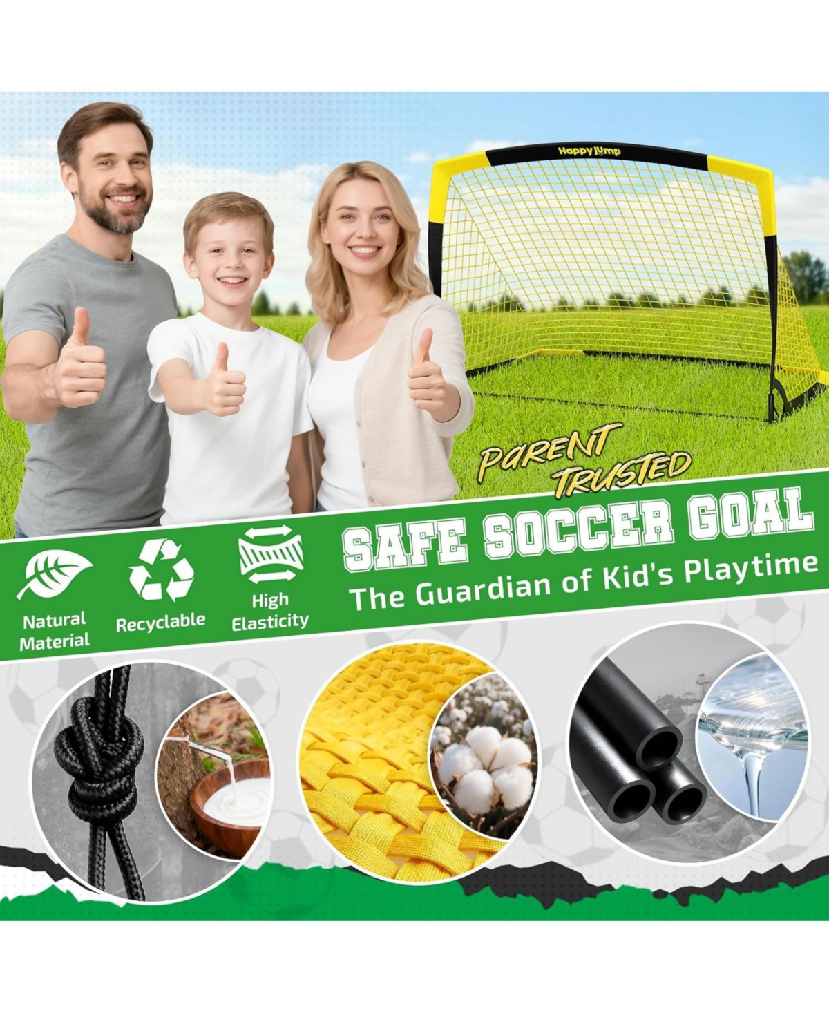 Bearwill 7x5 Ft Portable Soccer Goal Youth Players Large Frame Design Built for Long Term Development Easy Setup Backyard Park School Training