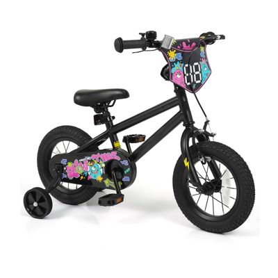 Bike with Training Wheels and Street Art Pattern for Kids